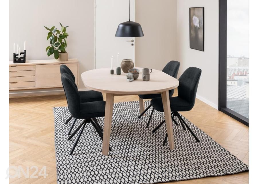 Söögilaud Neva Ø120/220x75 cm suurendatud