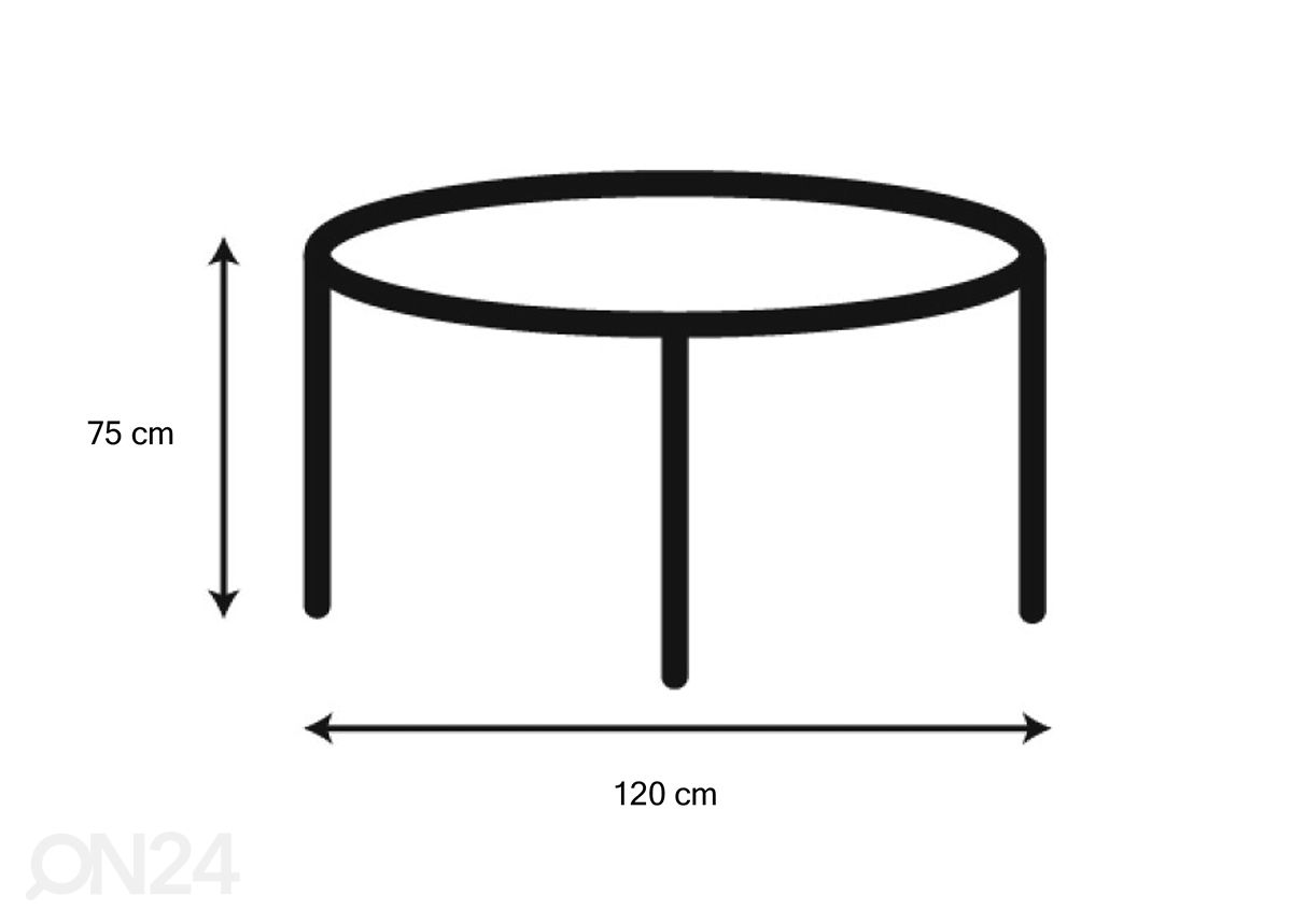 Söögilaud Neva Ø120 cm suurendatud