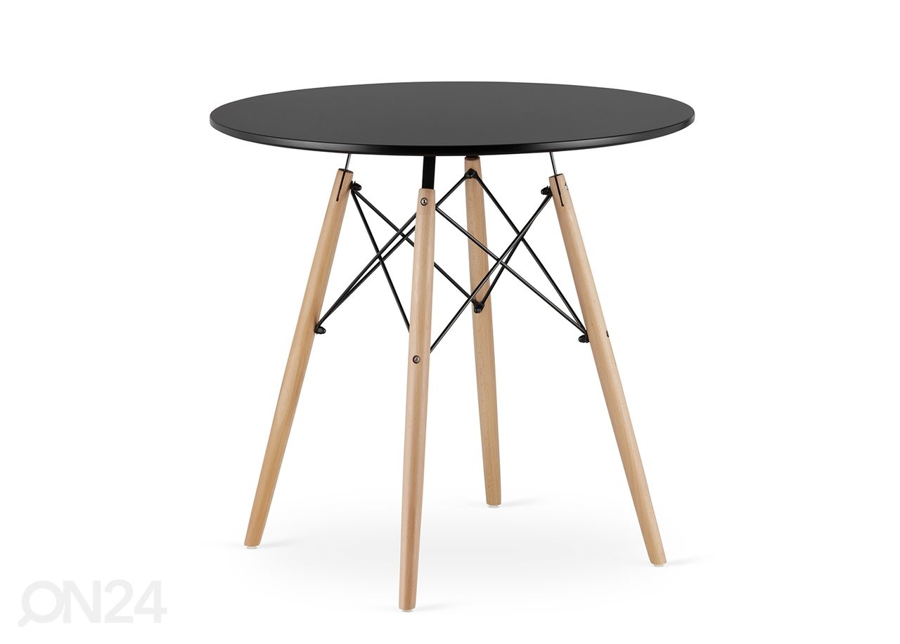 Söögilaud Todi Ø80 cm, must suurendatud