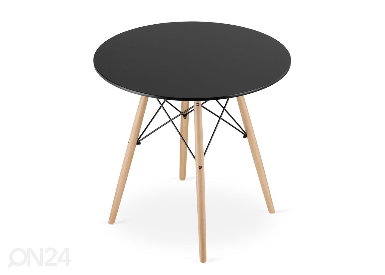 Söögilaud Todi Ø80 cm, must suurendatud