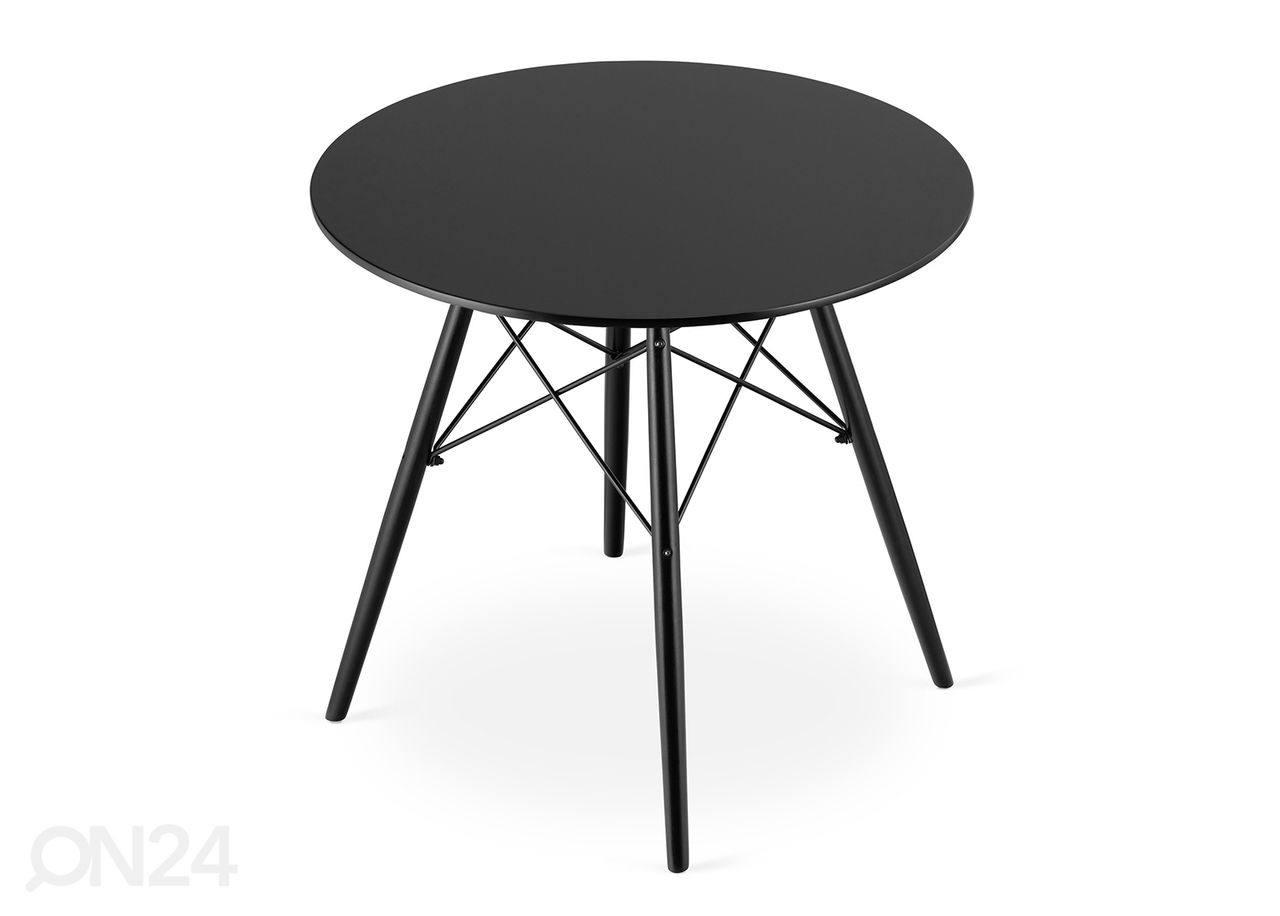 Söögilaud Todi Ø80 cm, must/must suurendatud