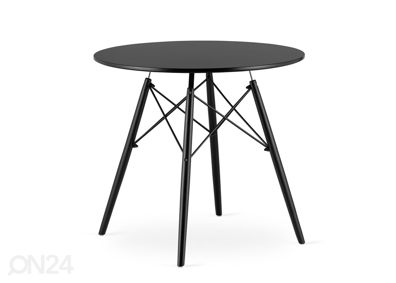 Söögilaud Todi Ø80 cm, must/must suurendatud