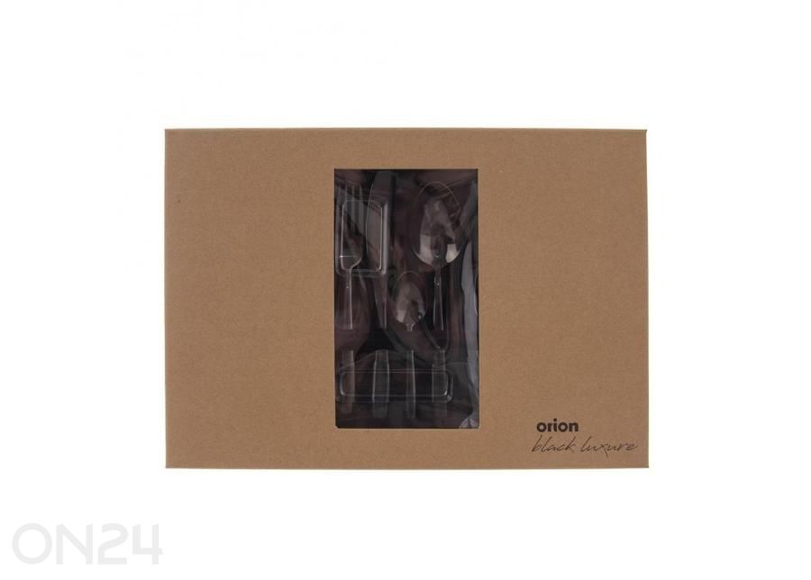 Söögiriistade komplekt, must, 24 osa suurendatud