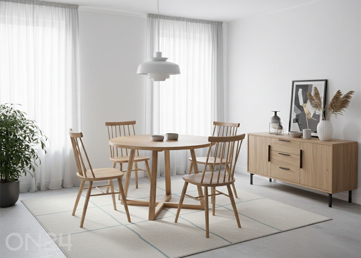 Söögitoakomplekt tammepuidust Merbi 10 suurendatud