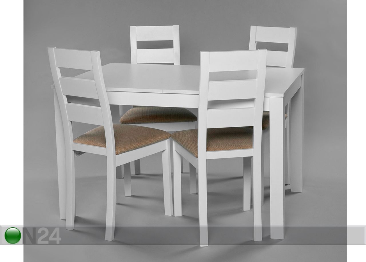 Söögitoakomplekt Trento/Parma valge suurendatud