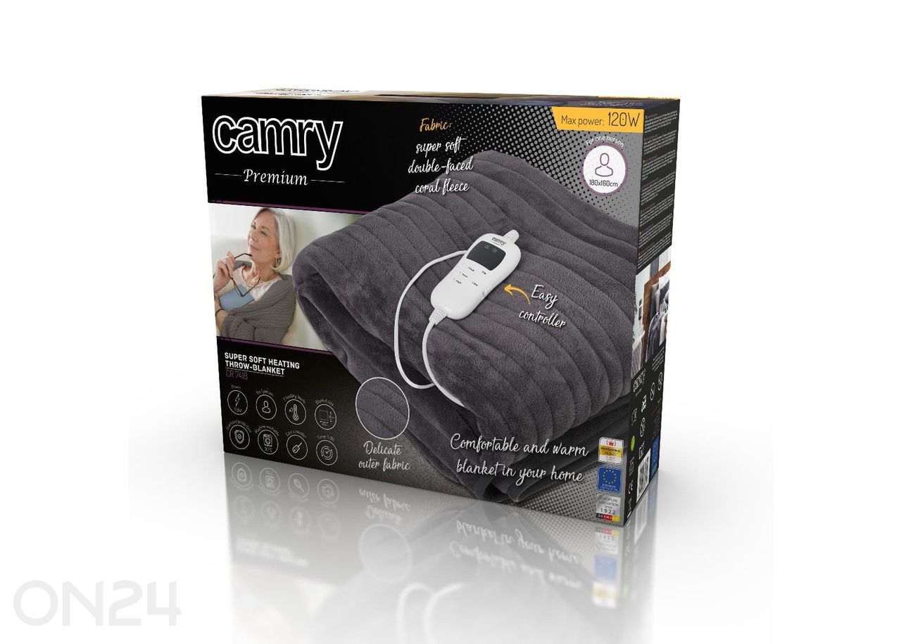 Soojendusega pleed Camry CR 7418, 180×160 cm, pruun suurendatud