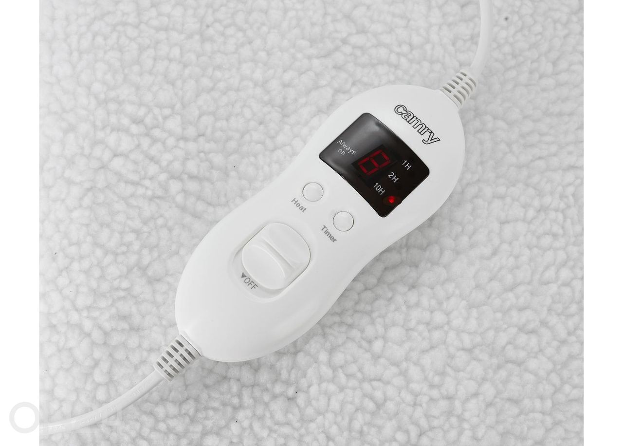 Soojendusega pleed Camry CR 7422, 100×160 cm, valge suurendatud