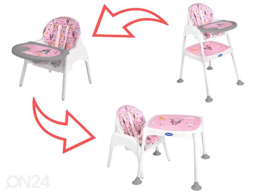 Söötmistool / laste laud ja tool 3in1 suurendatud