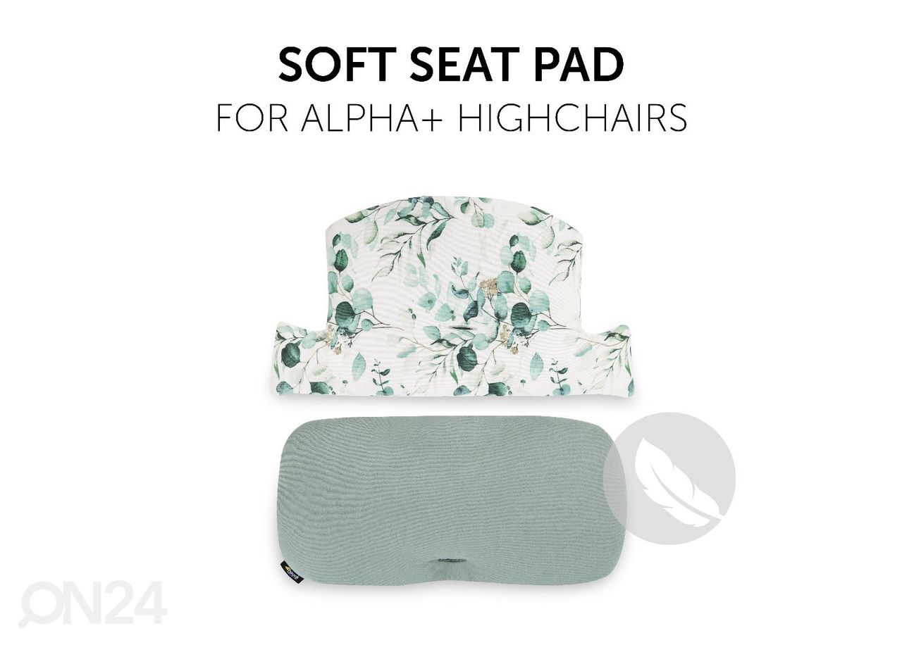 Söötmistooli padjad Hauck Select Alpha Jersey Leaves mündiroheline suurendatud
