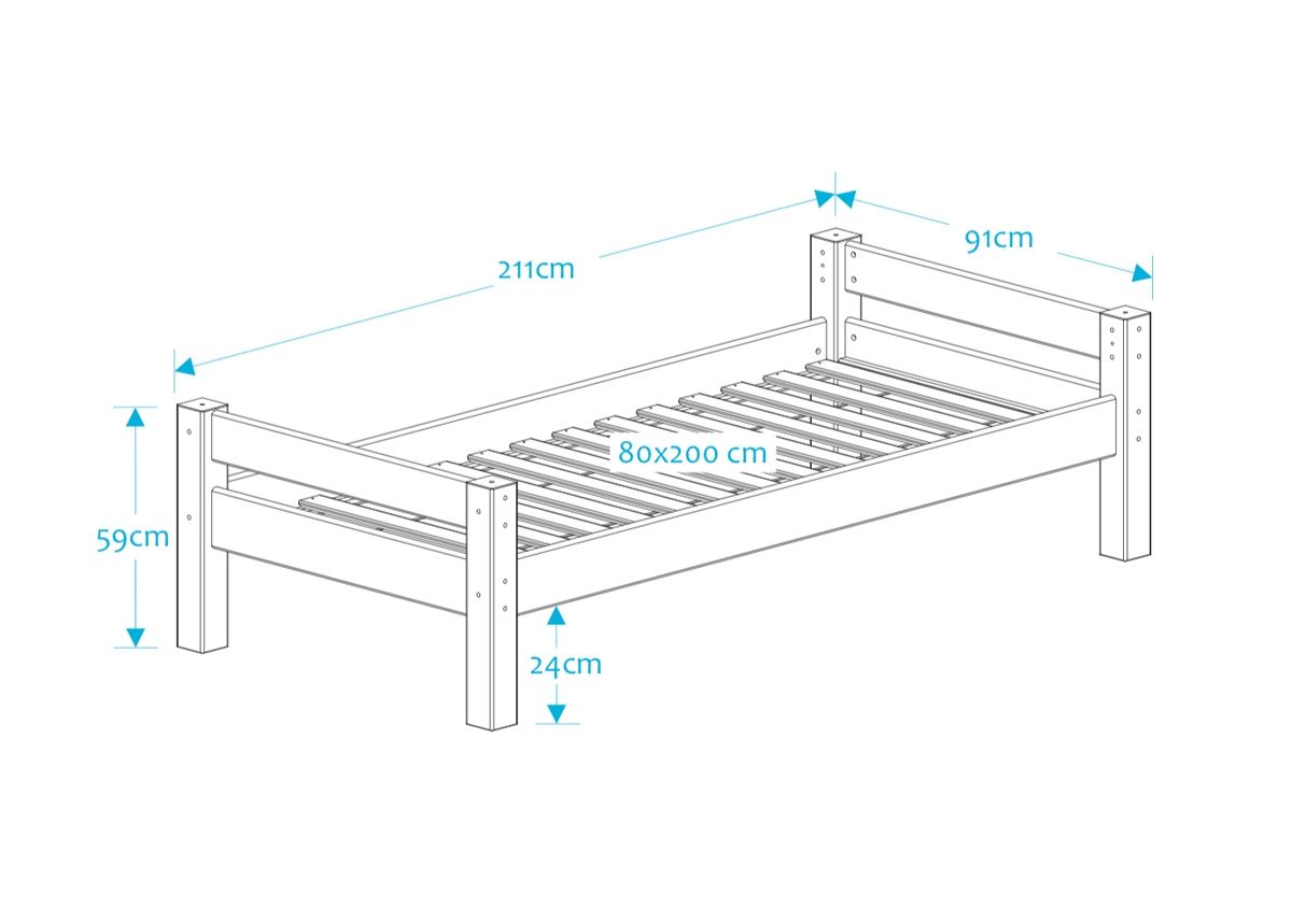 Suwem voodi Lahe 80x200 cm suurendatud