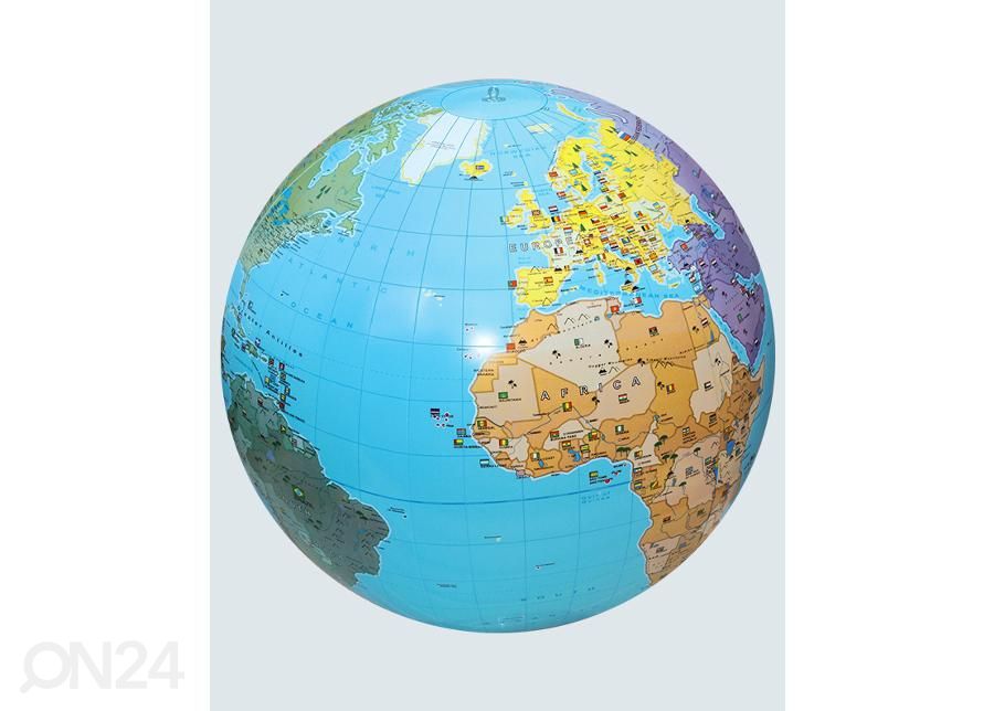 Täispuhutav maakera-pall Maailm XXL 85 cm CALY suurendatud