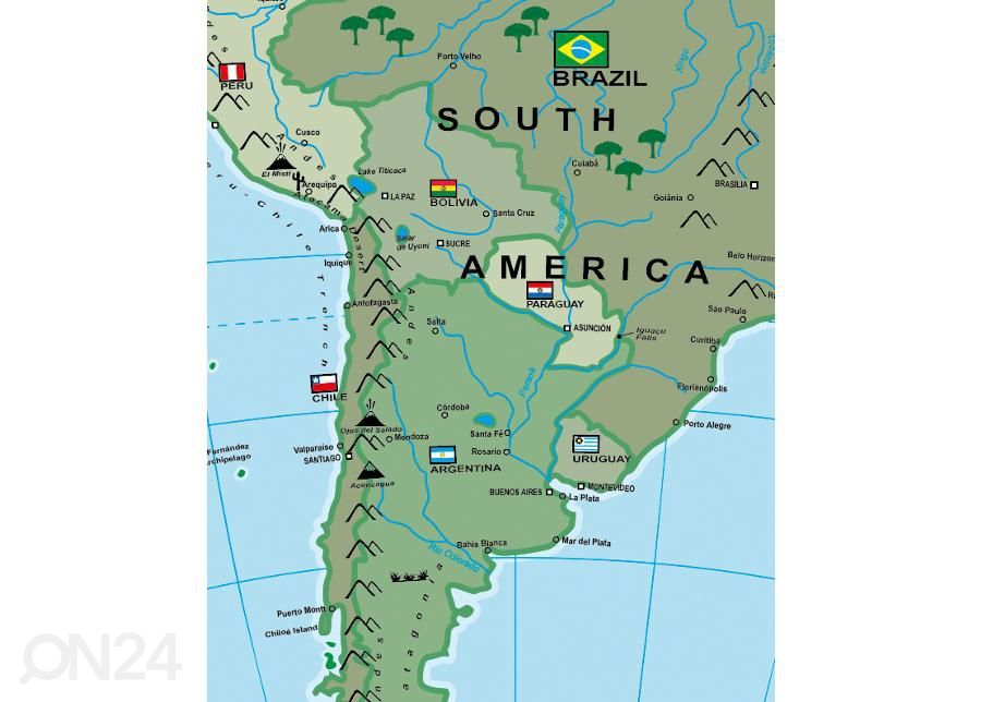 Täispuhutav maakera-pall Maailm XXL 85 cm CALY suurendatud