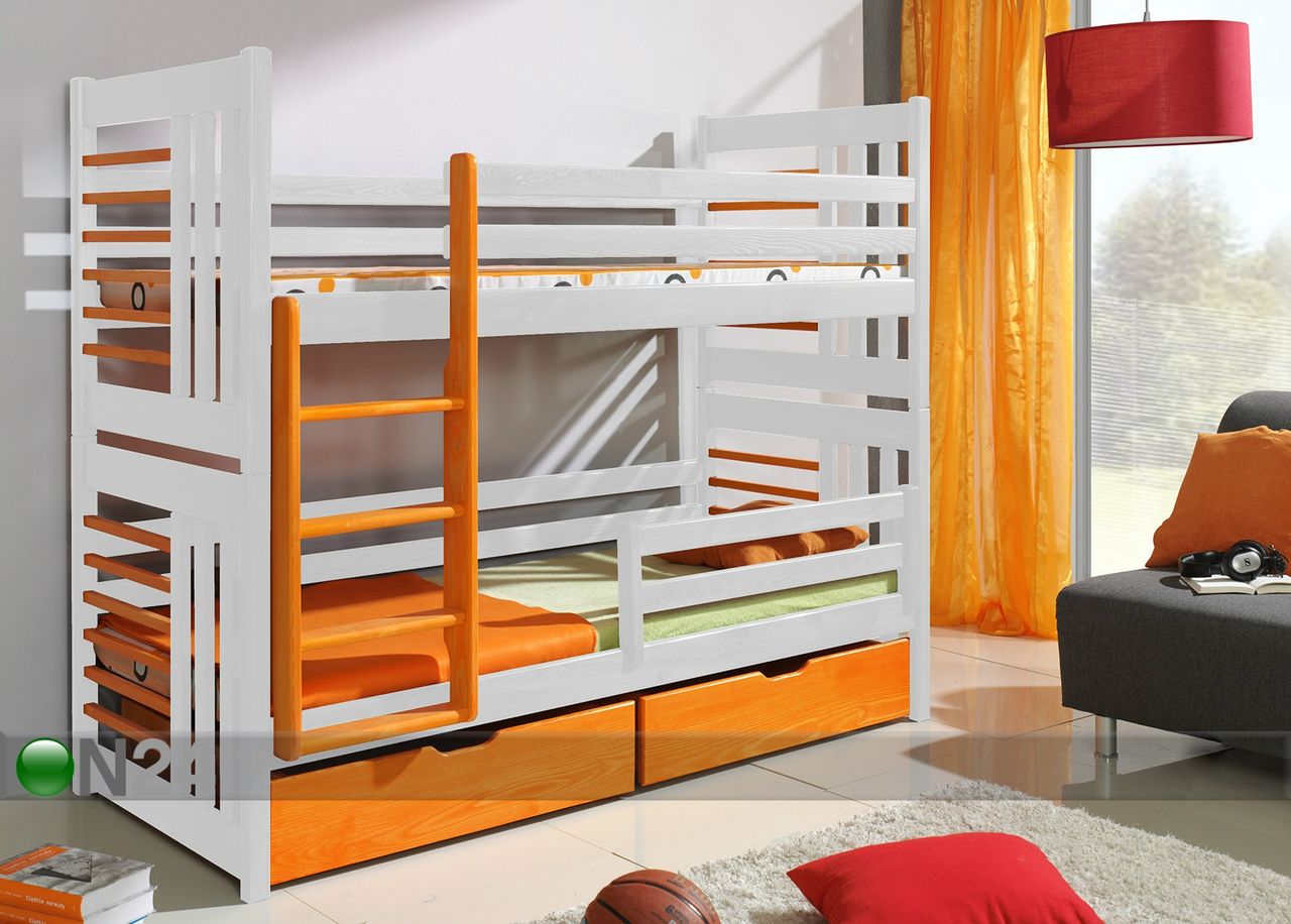 Täispuidust narivoodi komplekt 80x180 cm suurendatud