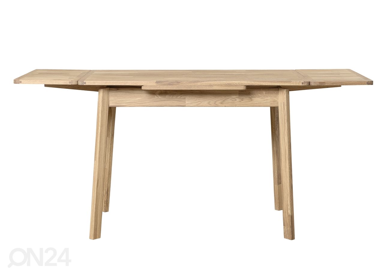 Tammepuidust pikendatav söögilaud Mini1 110-170x65 cm, valge õli suurendatud