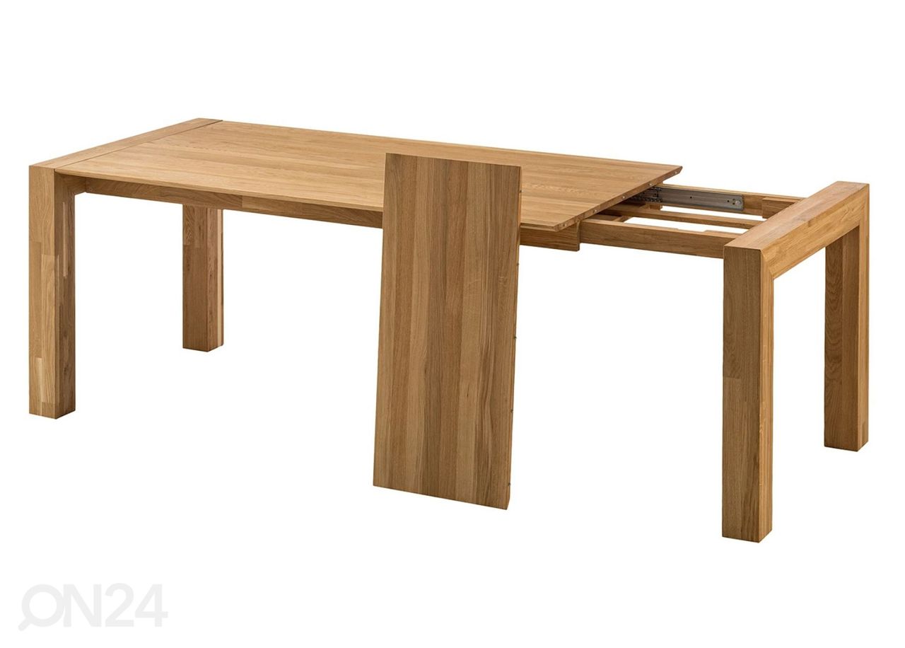 Tammepuidust pikendatav söögilaud Zak 180-220x90 cm suurendatud