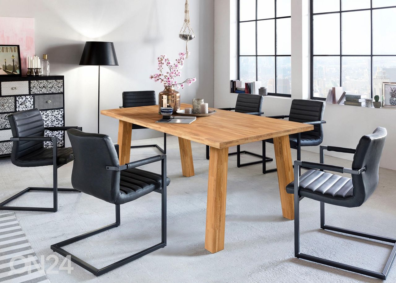 Tammepuidust söögilaud Milano 180x90 cm suurendatud
