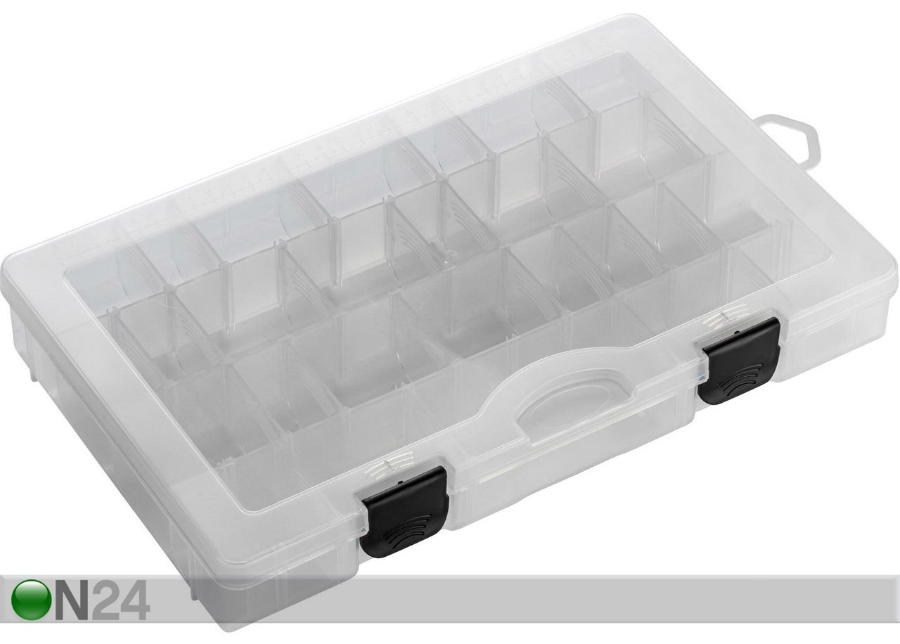 Tarvikute- ja landikarp 24 muudetavat jaotist 35.5 x 23 x 5 cm suurendatud