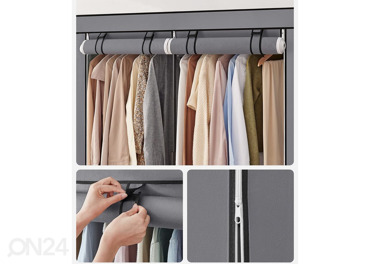 Tekstiilist riidekapp, hall suurendatud