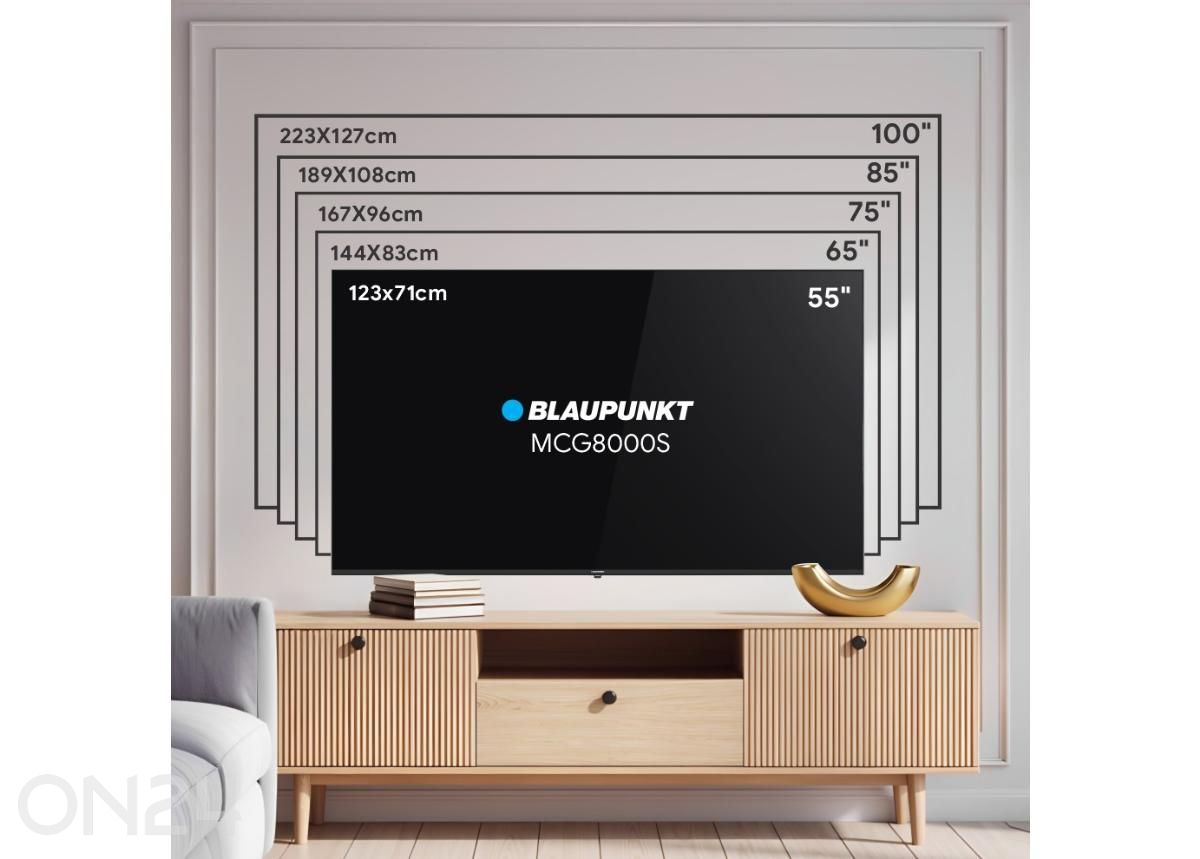 Teler Blaupunkt 55" (139cm) 4K Ultra HD MiniLED Google TV, Dolby Vision, Dolby Atmos suurendatud