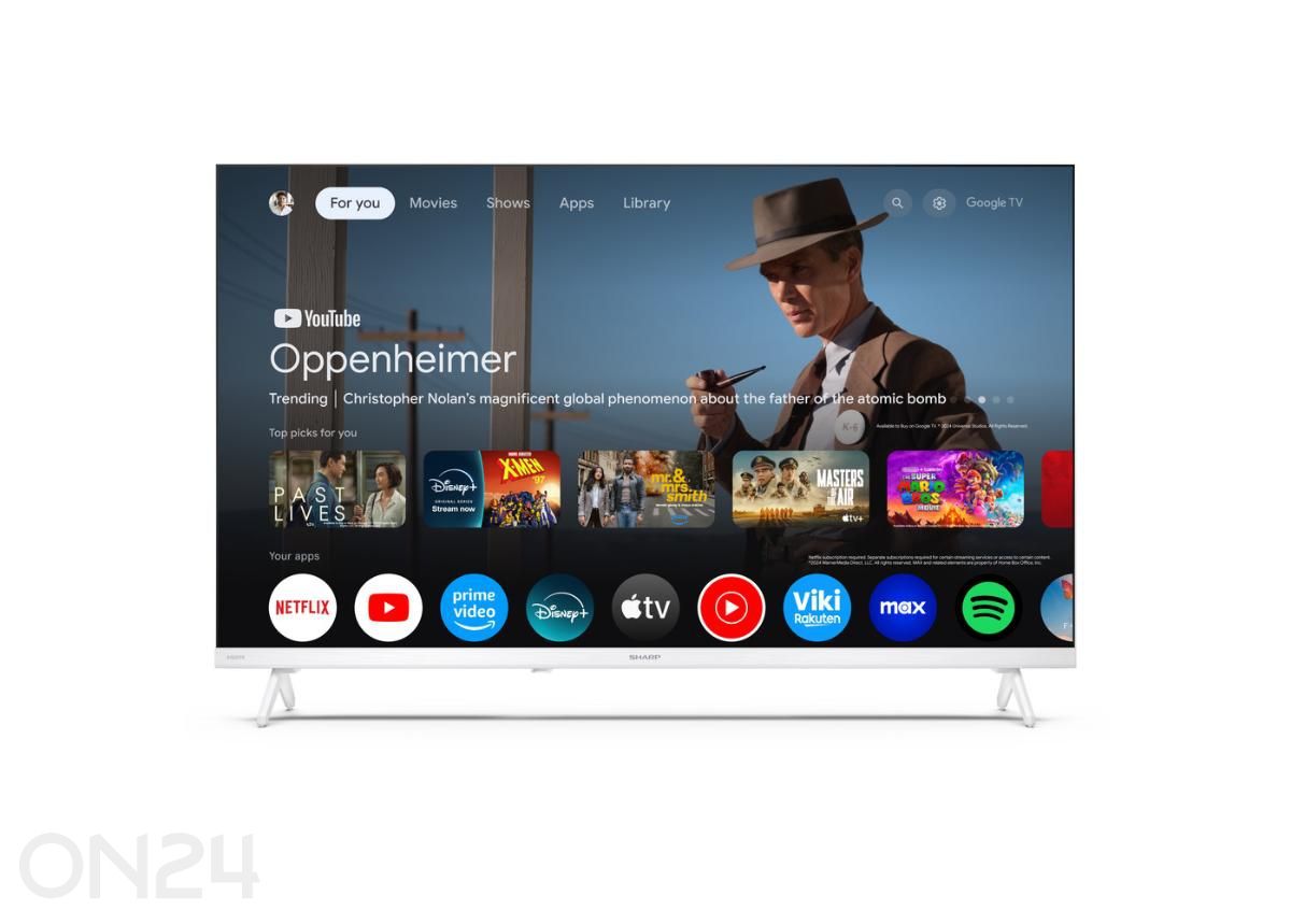 Teler Sharp 32" (81 cm) HD Ready Google TV, valge suurendatud