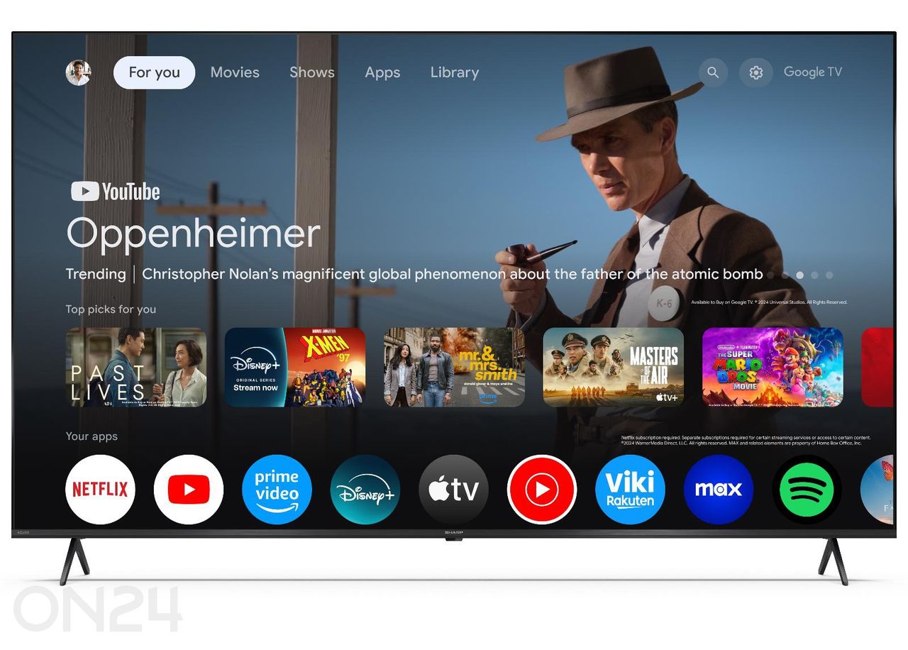 Teler Sharp 50" (126 cm) QLED 4K Ultra HD Google TV, Dolby Vision, Dolby Atmos suurendatud