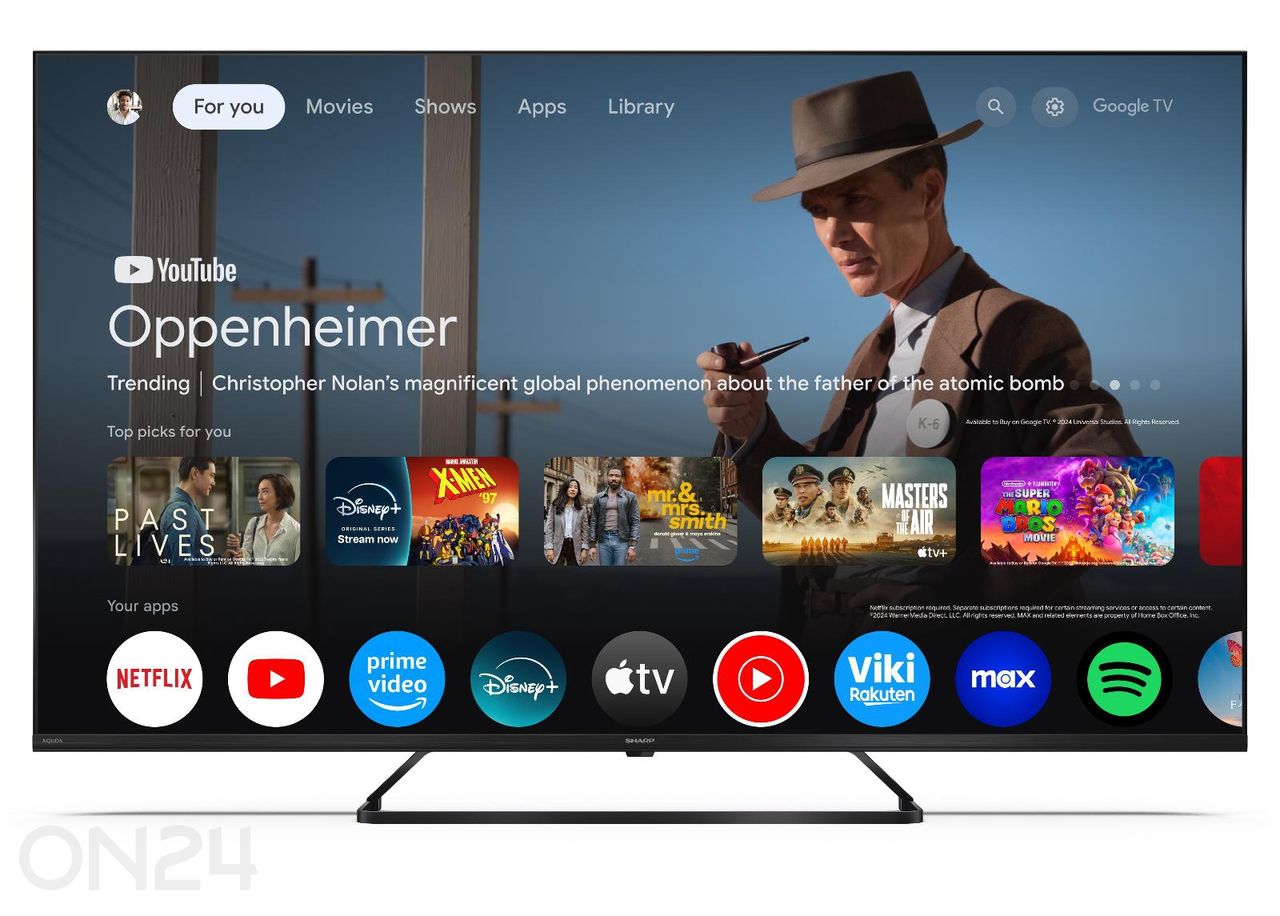 Teler Sharp 55" (126 cm) QLED 4K Ultra HD Google TV, Dolby Vision, Dolby Atmos suurendatud