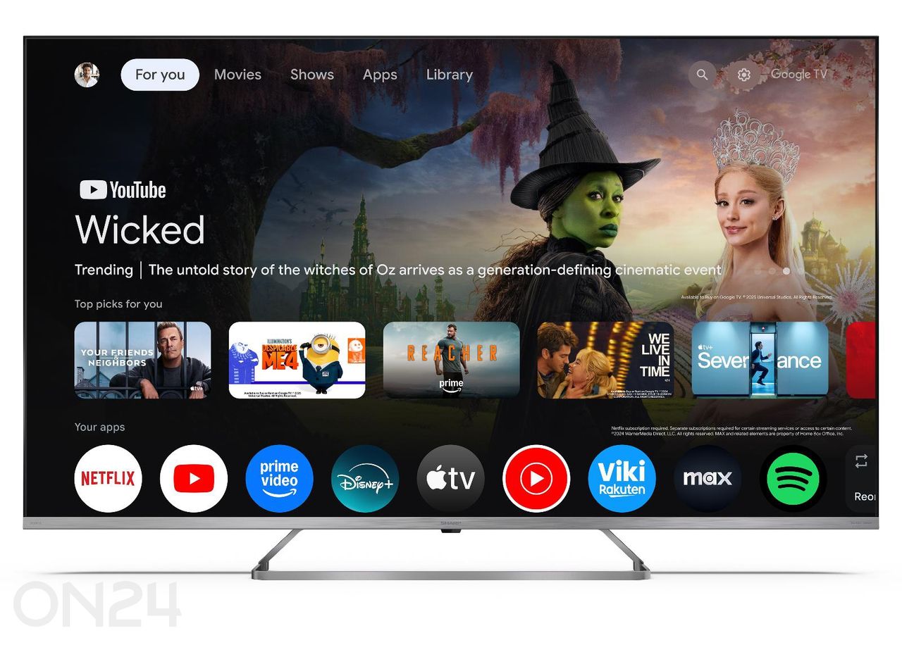 Teler Sharp 55" (139 cm) Mini LED QLED 4K Ultra HD Google TV, Harman/Kardon, DolbyVision, DolbyAtmos suurendatud