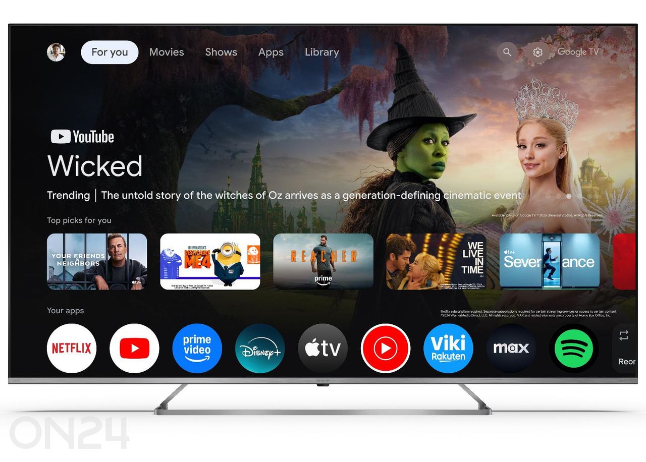 Teler Sharp 65" (164 cm) Mini LED QLED 4K Ultra HD Google TV, Harman/Kardon, DolbyVision, DolbyAtmos suurendatud