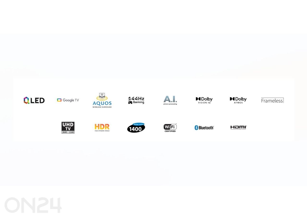 Teler Sharp 65" (164 cm) QLED 4K Ultra HD Google TV, Dolby Vision IQ, Dolby Atmos suurendatud