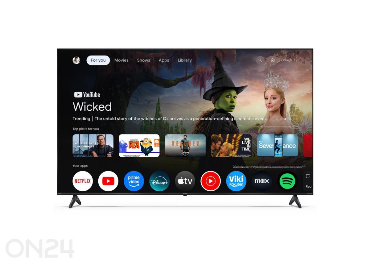 Teler Sharp 85" (215 cm) QLED 4K Ultra HD Google TV, Harman/Kardon, DolbyVision, DolbyAtmos suurendatud