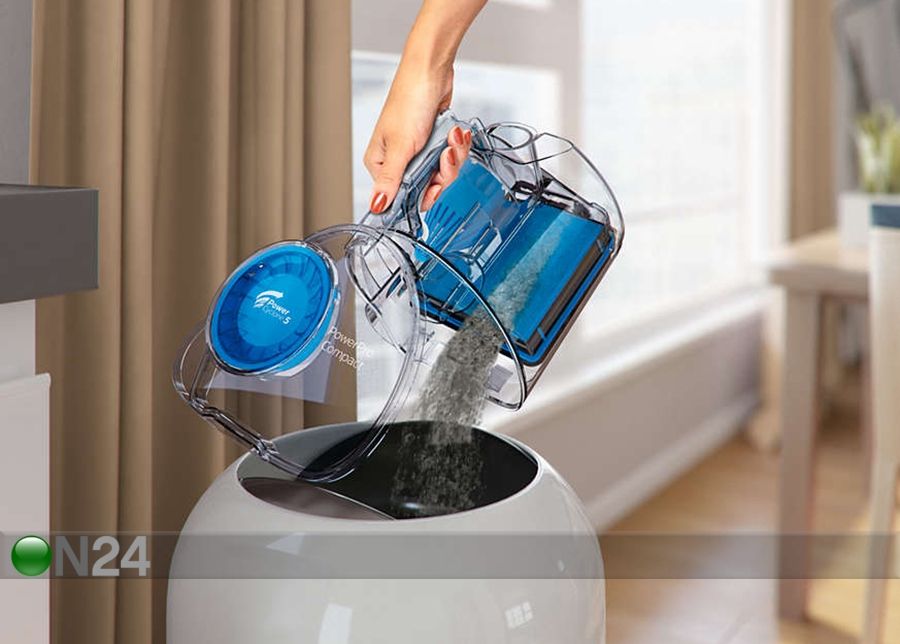 Tolmukotita tolmuimeja Philips PowerPro Compact suurendatud