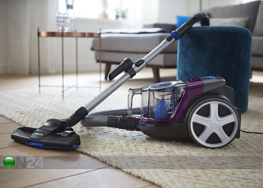 Tolmukotita tolmuimeja Philips PowerPro Compact suurendatud