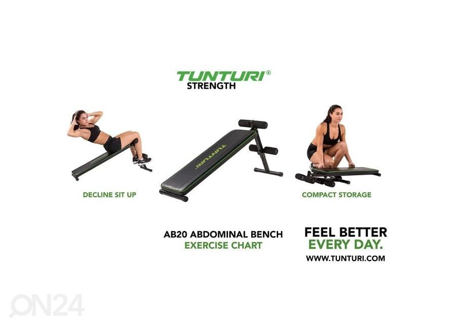 Treeningpink Tunturi AB20 Abdominal Bench suurendatud