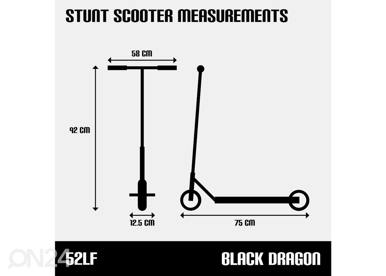 Triki tõukeratas FreeRide IHC 120 Black Dragon suurendatud