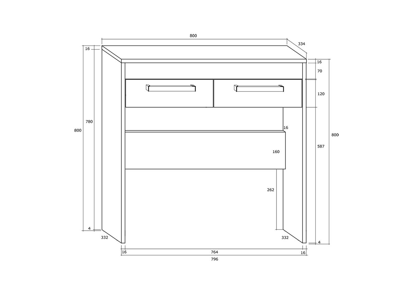 Tualettlaud / konsoollaud Cobhy 80 cm suurendatud