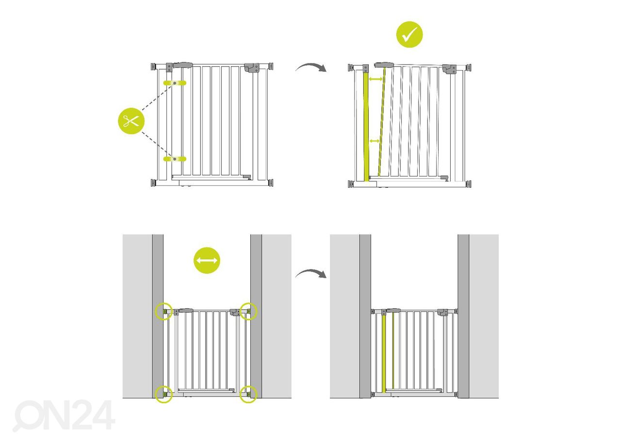 Turvavärav 75-80 cm Hauck Essential Stop N Safe 2 suurendatud