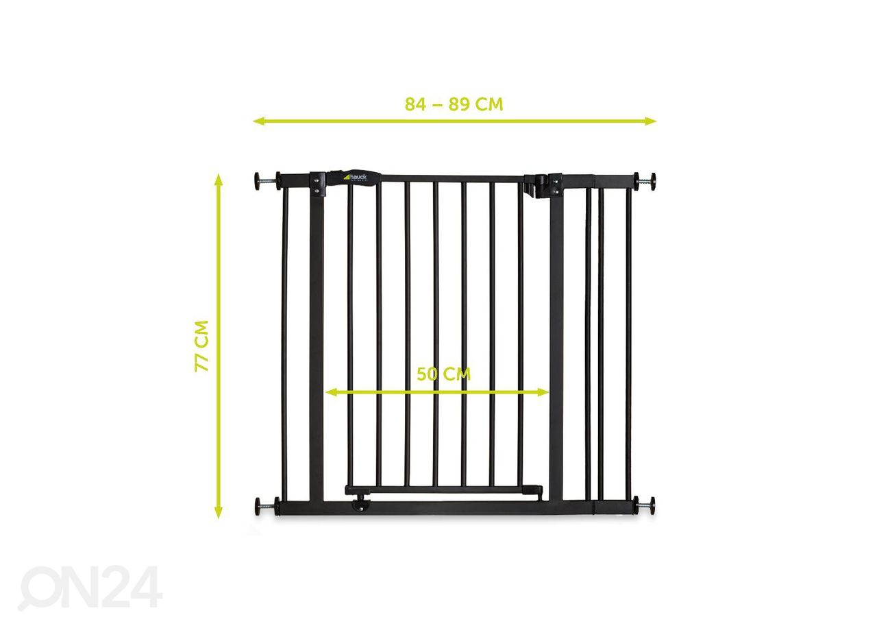 Turvavärav 84-89 cm Hauck Essential Close N Stop tumehall suurendatud