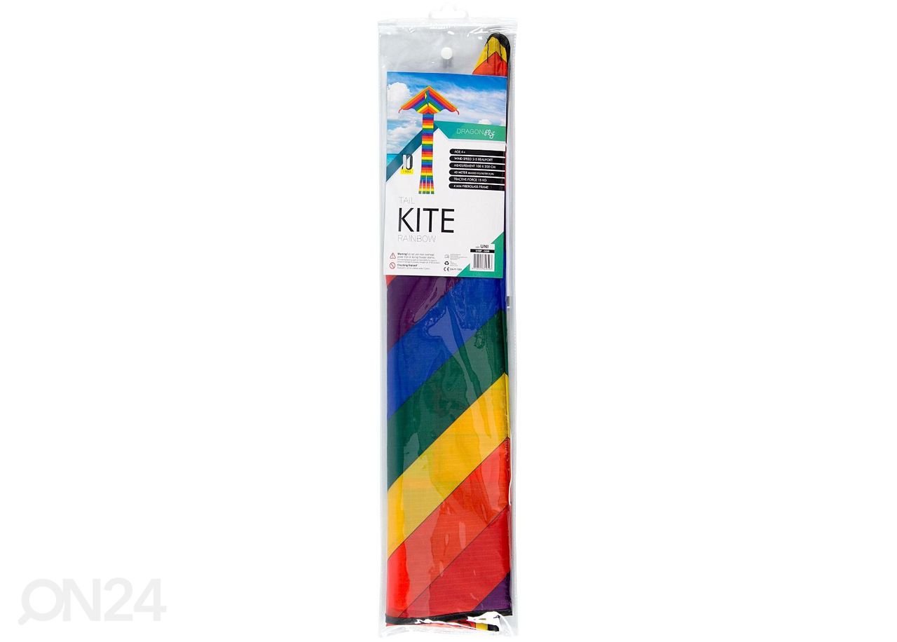 Tuulelohe Tail Kite Rainbow Dragon Fly suurendatud