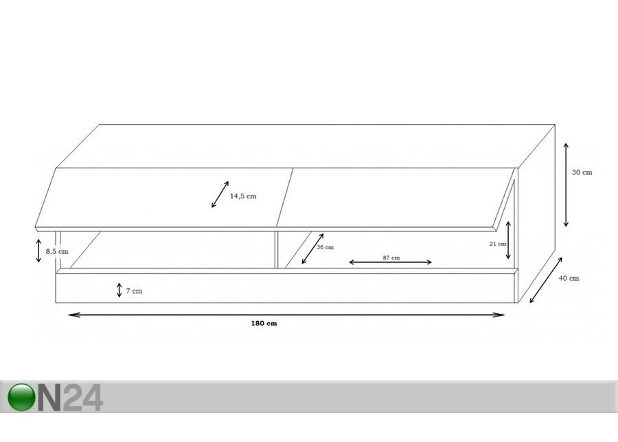 TV-alus 180 cm suurendatud