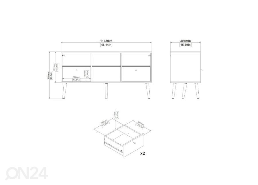 Tv-alus Bodo 117 cm suurendatud