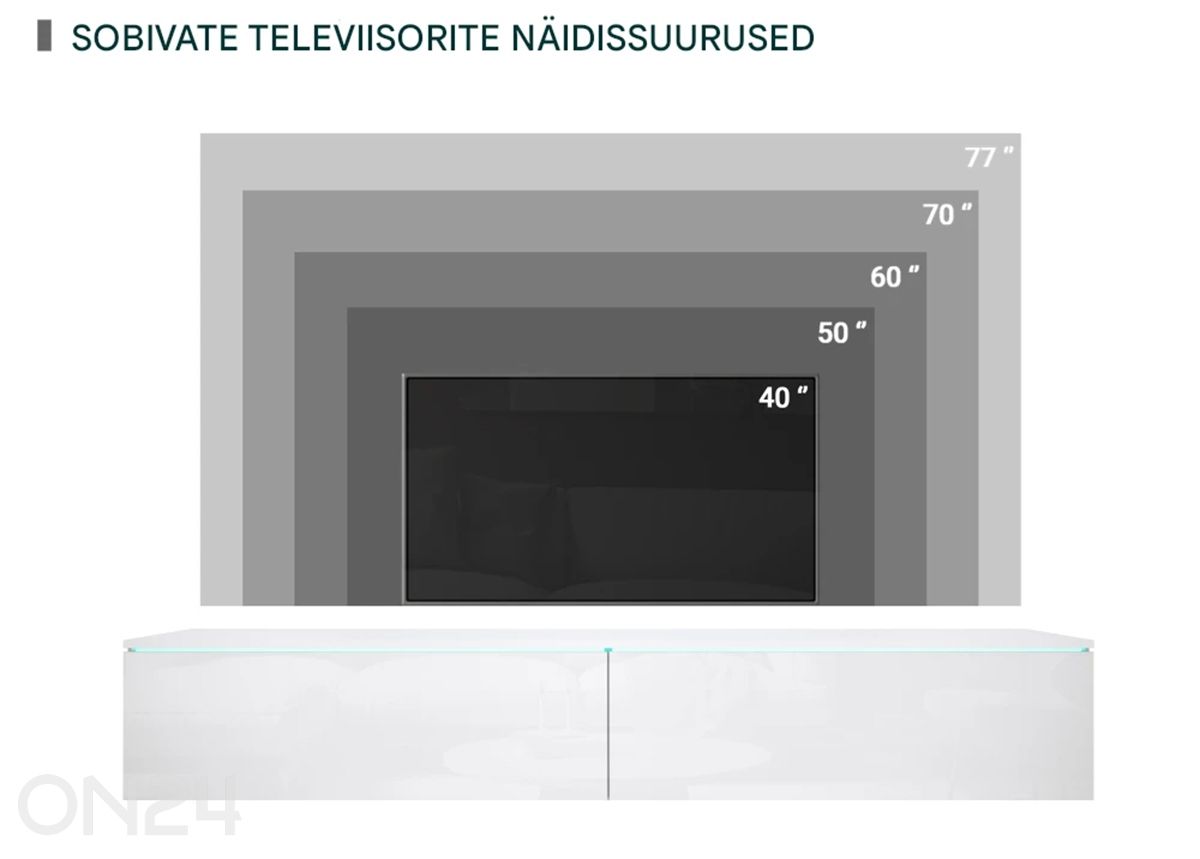 TV-alus Der 180 cm suurendatud