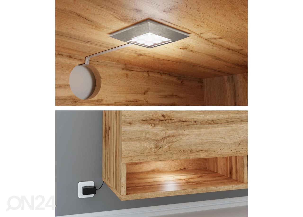 TV-alus + LED-valgustus suurendatud
