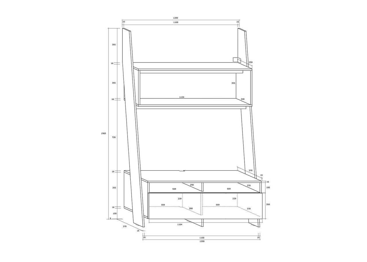 TV-alus Mallow 120 cm suurendatud