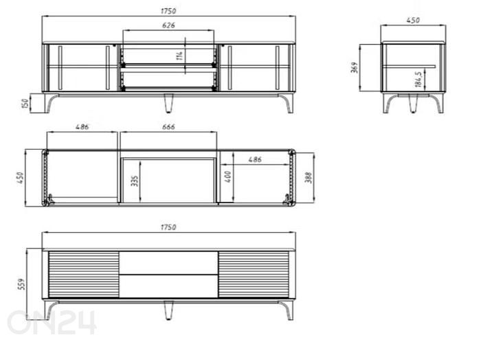 TV-alus Salt 175 cm suurendatud