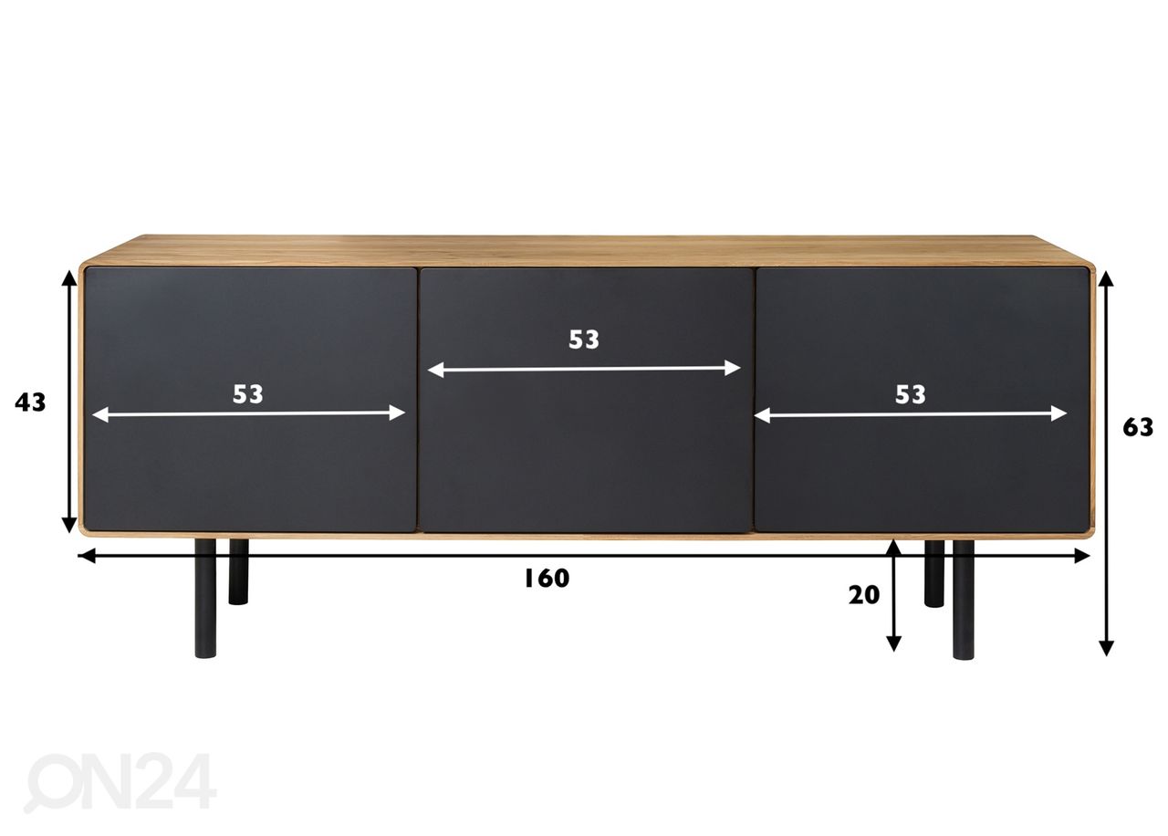 TV-alus Tokyo 160 cm suurendatud