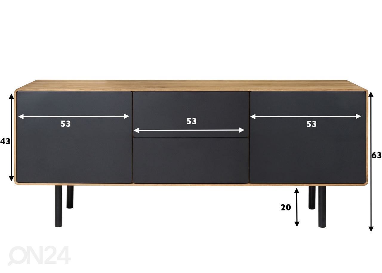 TV-alus Tokyo 160 cm suurendatud