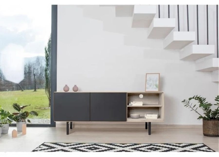 TV-alus Tokyo 160 cm, valge õli suurendatud