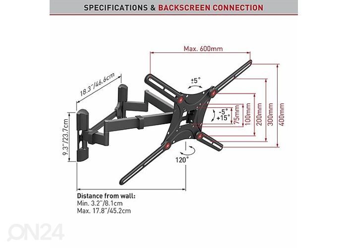 TV-seinakinnitus Barkan BM464 13"- 75" suurendatud
