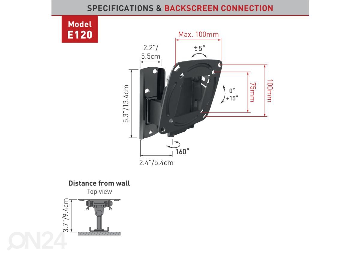 TV-seinakinnitus Barkan E120.B 13"- 29" suurendatud