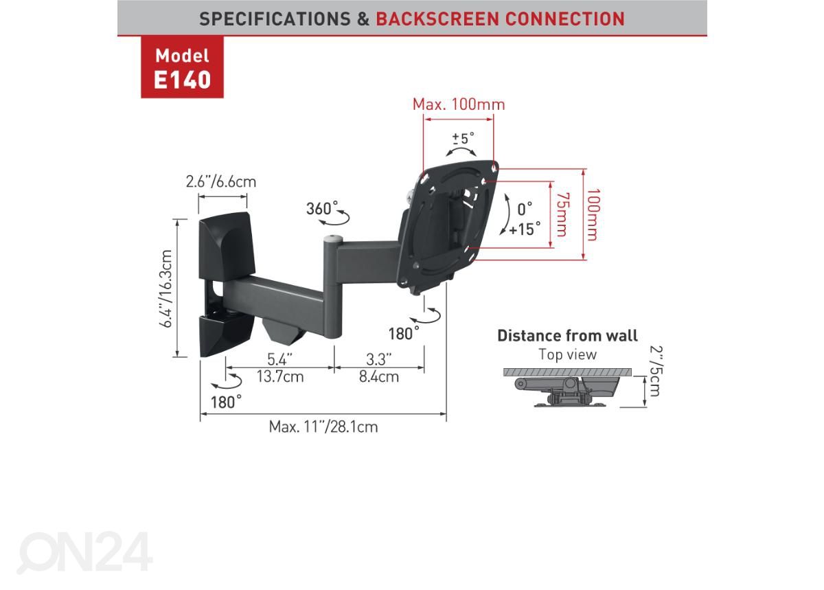 TV-seinakinnitus Barkan E140.B 13"- 29" suurendatud